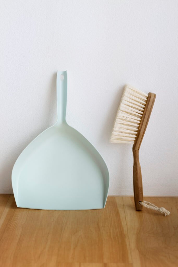 Brooms and Dustpans to remove sand particles from the tent