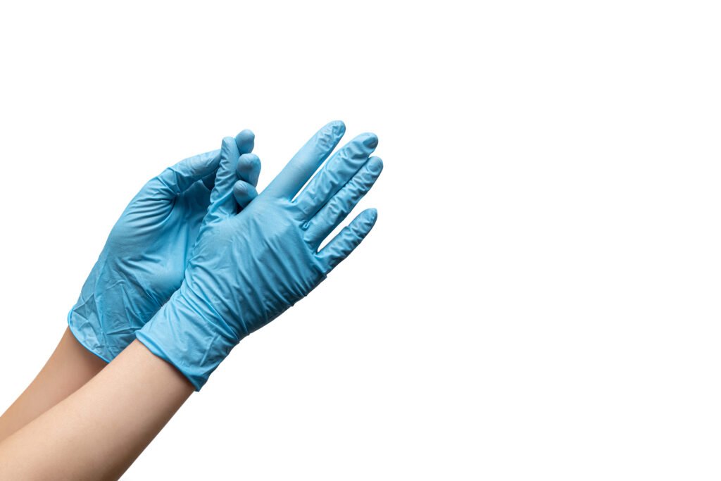Medical gloves for treating wounds hygienically