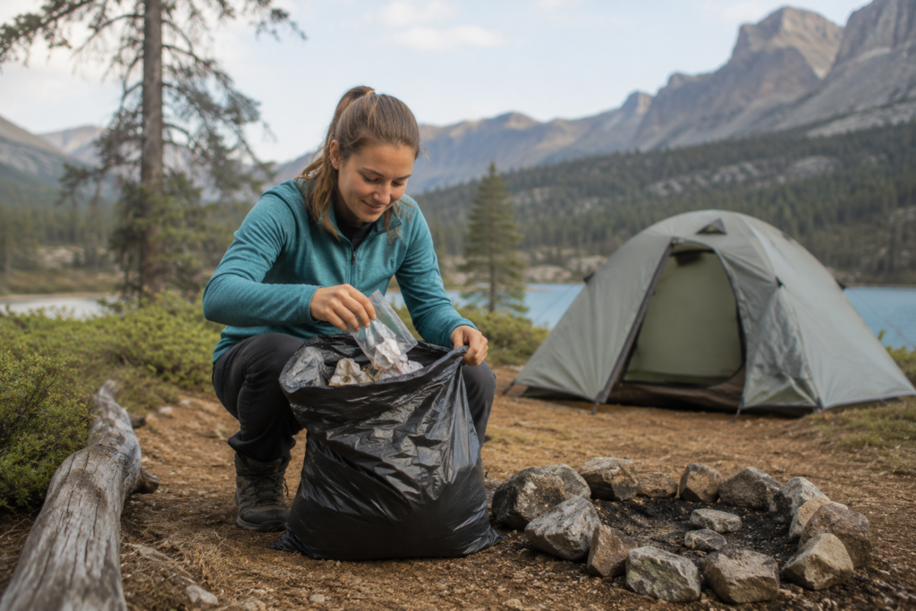 common camping mistakes Leave No Trace clean campsite packing out rubbish camping waste management outdoors