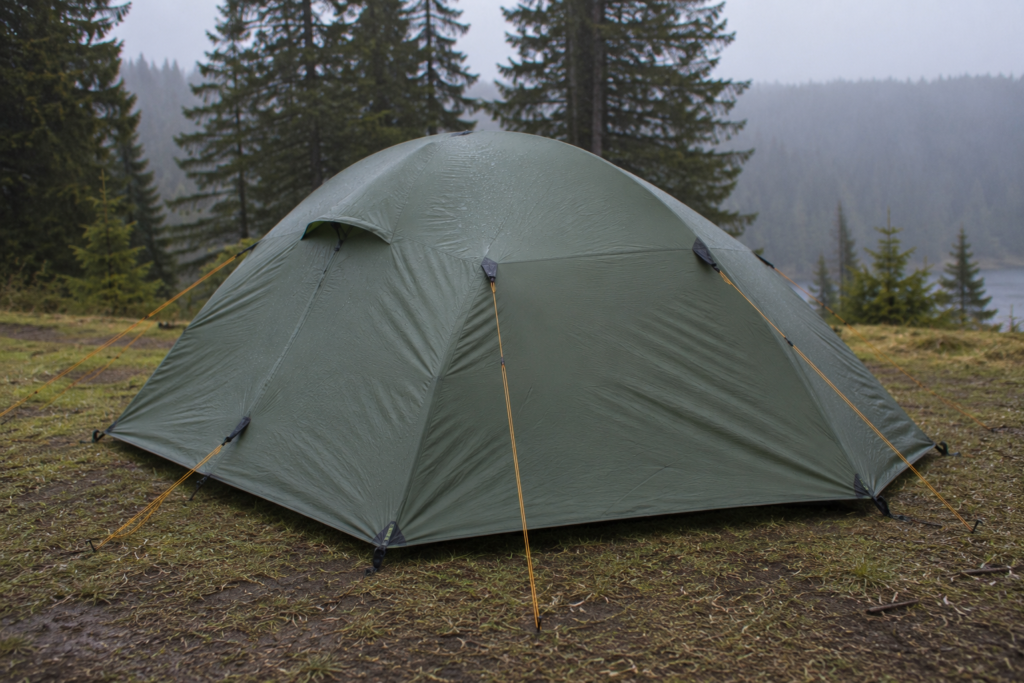how to pitch a tent rainfly attached correctly full coverage extended past tent base guylines tensioned waterproofing
