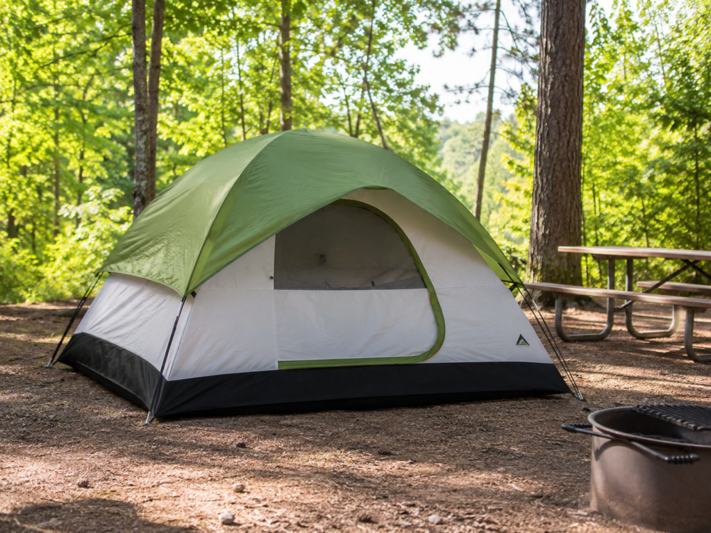 best camping tents beginners Coleman Sundome budget tent pitched green campsite dome style simple setup easy