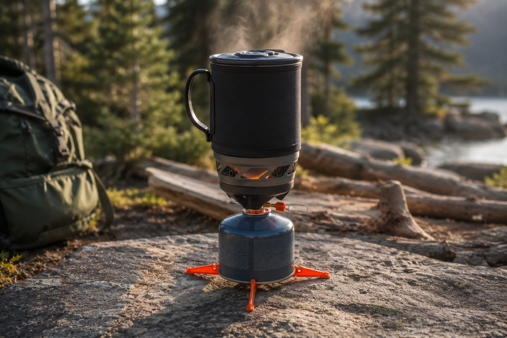 best compact camping stoves Jetboil Flash integrated fast boil freeze-dried meal