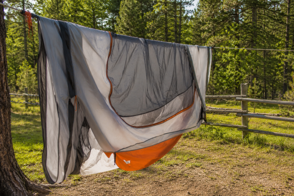 best camping tents care storage tent aired out on clothesline loose bag not stuff sack long term storage tips