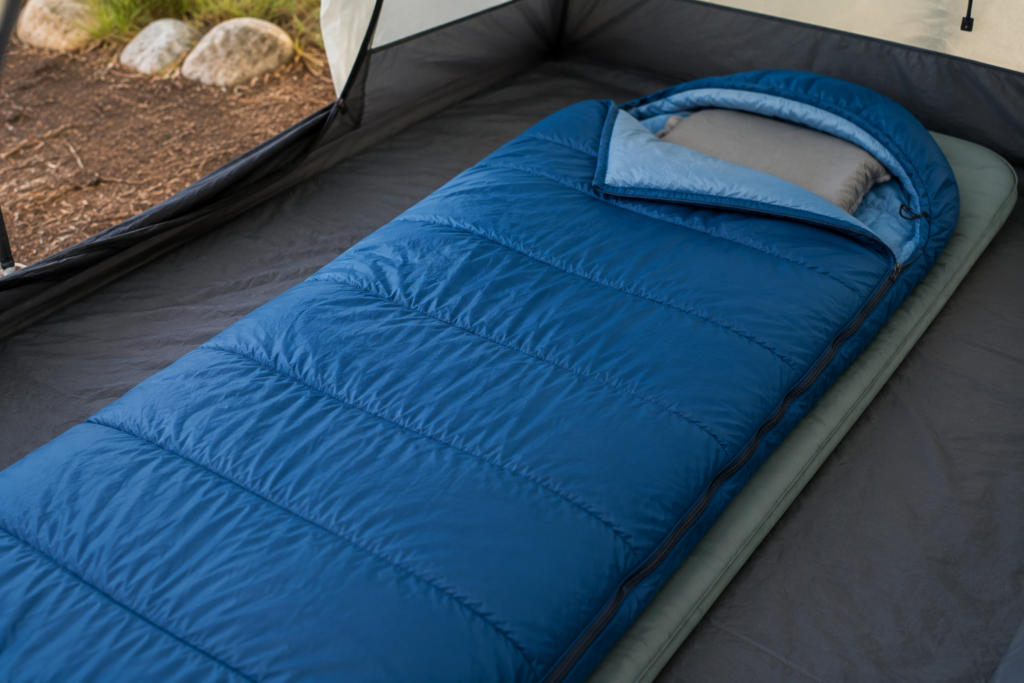 best camping sleeping bags REI Siesta Hooded 20 rectangular hood campsite