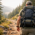 best camping backpacks hiker wearing loaded backpack on mountain trail