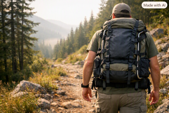 best camping backpacks hiker wearing loaded backpack on mountain trail